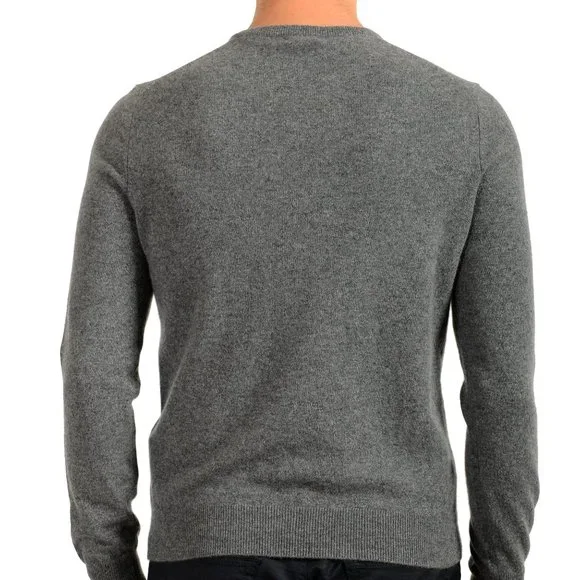 Malo Optimum Men's Medium Gray Wool Cashmere Crewneck Pullover Sweater